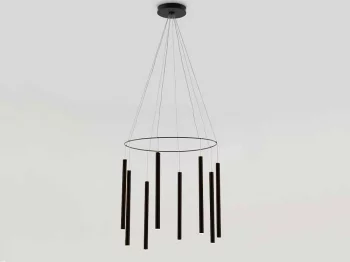 Подвесная люстра Mika Multi 8L черная матовая 60X300 CM