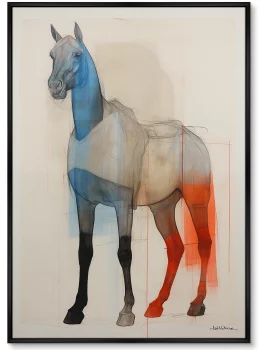 Набор из двух постеров на холсте Horses in a color scheme 75X105 / 75X105 CM