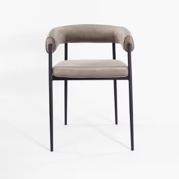 Стул Манчестер бежевый бархат металл 48X54.5X75 CM