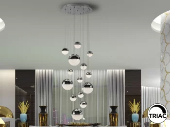 Подвесной светильник Sphere 14L LED Ø60 X500H DIM хром 60X220 CM
