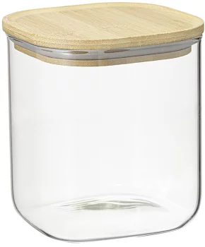 Банка для хранения квадратная Glass Bamboo 12X12X14 CM