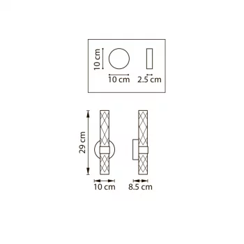 Настенное бра Acrile 10X9X29 CM