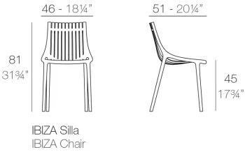 Пластиковый стул Ibiza 46X51X81 CM серо бежевого цвета