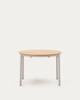 Круглый раздвижной стол Montuiri из шпона дуба с серыми стальными ножками 90X75 CM