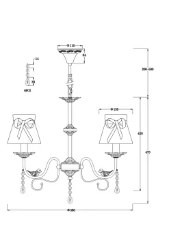 Люстра Modern Fable FR5122PL-05WG 56X97.5 CM