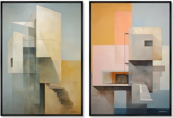 Набор из двух постеров на холсте Buildings afternoon look 75X105 / 75X105 CM