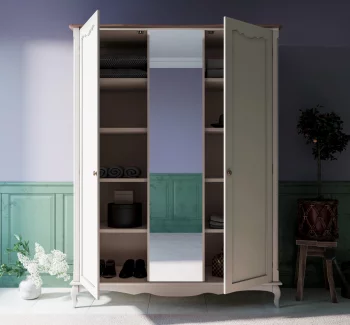 Шкаф двухстворчатый с зеркалом Леонтина 150X60X202 CM