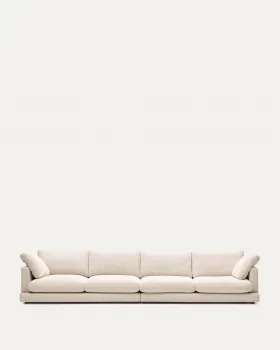 Бежевый шенилловый 6-местный диван Gala 390X105X87 CM