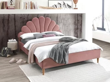 Кровать Signal SANTANA VELVET (античный розовый/дуб) 160/200