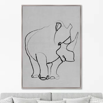 Репродукция на холсте Rhino on gray 75X105 CM