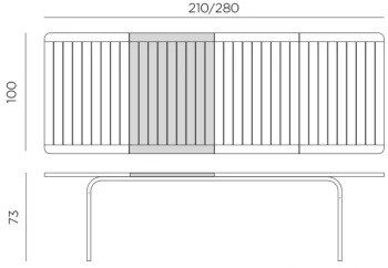 Стол пластиковый раздвижной Alloro 210-280X100X73 CM
