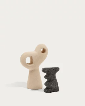 Набор каменных скульптур Arif бежевого и черного цвета 15X7X23 CM