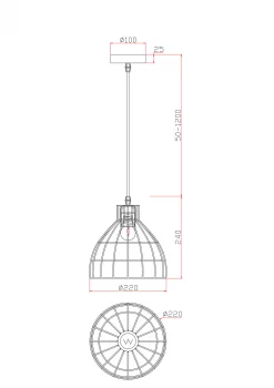 Подвесной светильник FR5335PL-01B 30X146 CM
