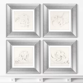 Набор постеров Architectural Motifs Four Rinceaux 36X36 / 36X36 / 36X36 / 36X36 CM