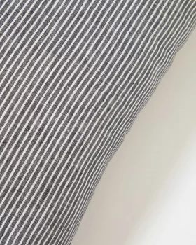 Чехол для подушки из 100% льна Marena в чёрно-белую полоску 45X45 CM