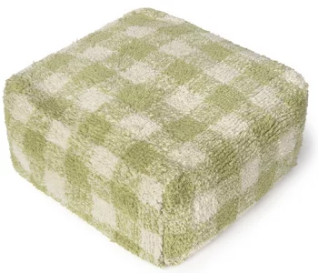 Хлопковый пуф в клетку Vichy 40X40X20 CM