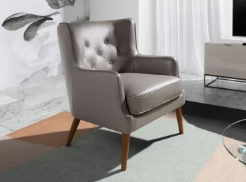 Кожаное кресло с обивкой капитоне Iker 75X80X89 CM