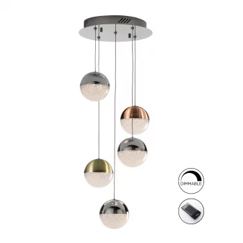 Подвесной светильник Sphere 5L LED разноцветный 33X90 CM