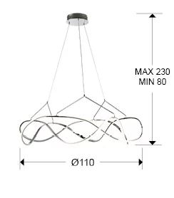 Подвесной светильник Molly LED хром DIM 110X110X38 CM