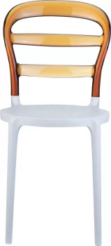 Стул пластиковый Miss Bibi 42X50X85 CM бело-оранжевый