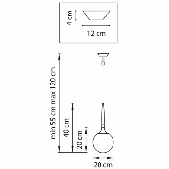 Подвесной светильник Globo 20X20X55 CM