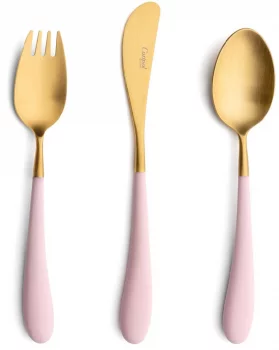 Комплект детских столовых приборов Alice Pink Gold