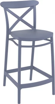 Стул пластиковый полубарный Cross Bar 45X50X96 CM серый