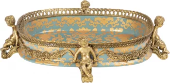 Декоративная чаша Медичи на ангелах 38.5X31X10 CM