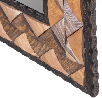 Зеркало в раме из стали и дерева Triangle 72X102 CM