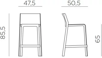 Стул пластиковый полубарный Trill 48X51X86 CM