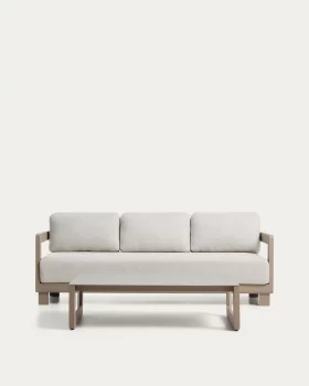 Набор: 3-местный диван и журнальный столик Nerano тауп алюминий 212X74X82 CM