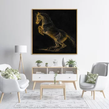 Репродукция картины на холсте A Prancing Horse 105X105 CM