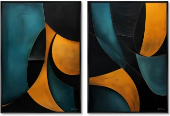 Набор из двух постеров на холсте Day and night in geometry 75X105 / 75X105 CM