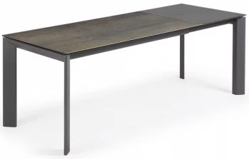 Раскладной стол Atta 160-220X90X76 CM с имитацией состаренного метала серый