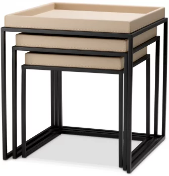Набор из трёх столиков Leonard  45X45X44 / 49X49X52 / 55X55X60 CM