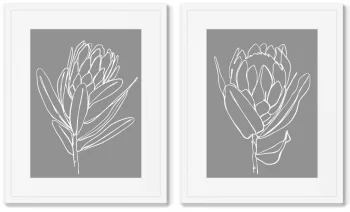 Диптих Minimalistic flower Couple 42X52 / 42X52 CM