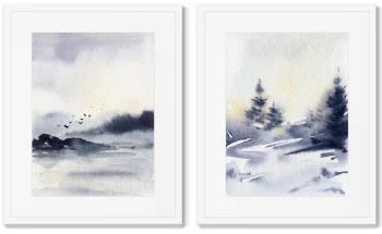 Диптих Earlier winter morning 42X52 / 42X52 CM