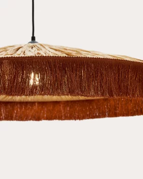 Потолочный светильник Pollensa из натуральной рафии с терракотовой бахромой 75 CM