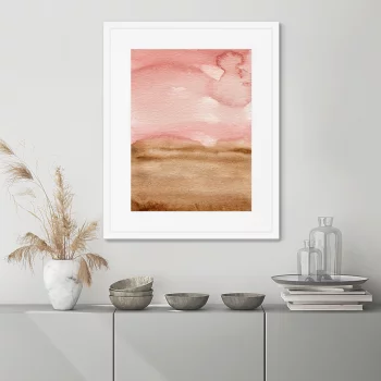 Постер в раме Sunset over the field 42X52 CM