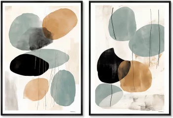 Набор из двух постеров на холсте Shapes in pastel colors 75X105 / 75X105 CM