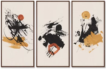 Настенный декор из 3-х частей Ball Players 52X105 / 52X105 / 52X105 CM