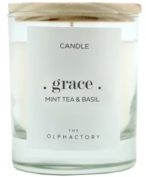 Свеча ароматическая the Olphactory graСe Mint and Basil 40 часов горения
