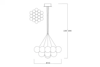Подвесная люстра Globo 70X70X120 CM