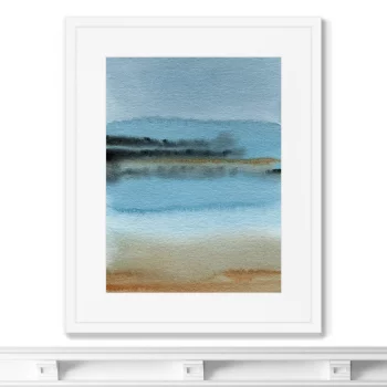 Постер Sandy lakeshore in the morning mist 42X52 CM