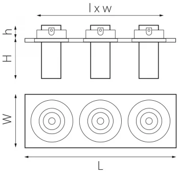 Встраиваемый светильник Intero 25X9X8 CM