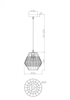 Подвесной светильник FR5335PL-01B1 20X140 CM