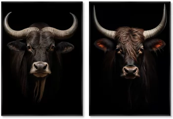 Набор из двух постеров на холсте Young Yaks 75X105 / 75X105 CM