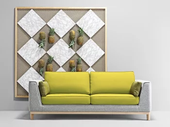 Двухместный диван GASTBY 202X102X85 CM серо-бирюзовый