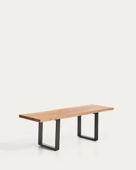 Скамья из массива акации с черными стальными ножками Uxue 140X45 CM