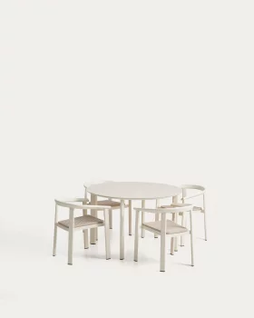 Комплект из 4 штабелируемых стульев и стола Erice 120X120X75 CM